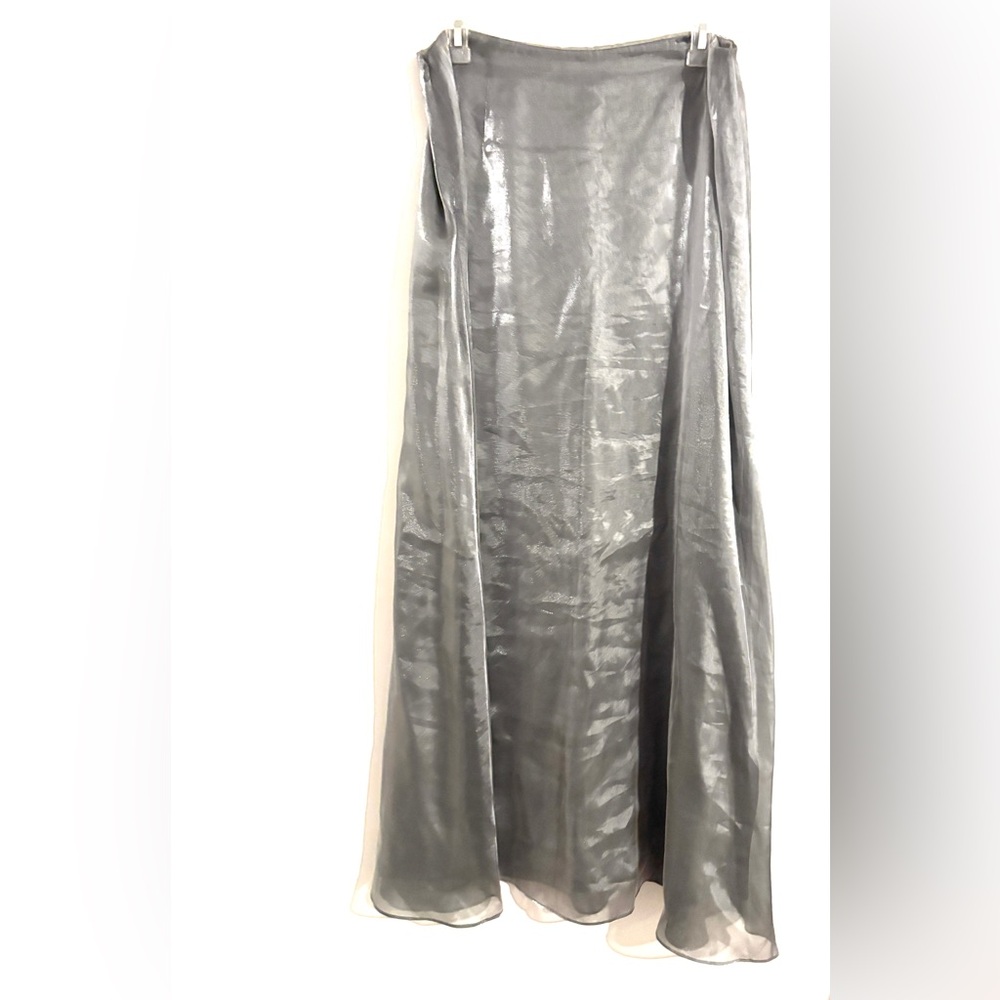 Ann Taylor Size 12 Elegant Metallic Gray Minimalist Chic Whimsygoth Skirt